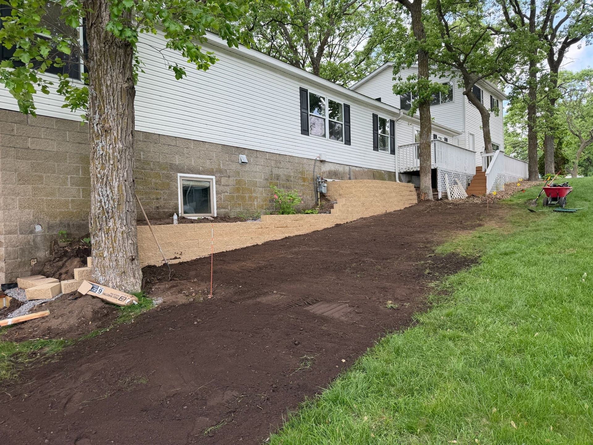 Gallery photos for Swapping Out Old Landscape Timbers for Block Retaining Walls in Clear Lake: Image #1